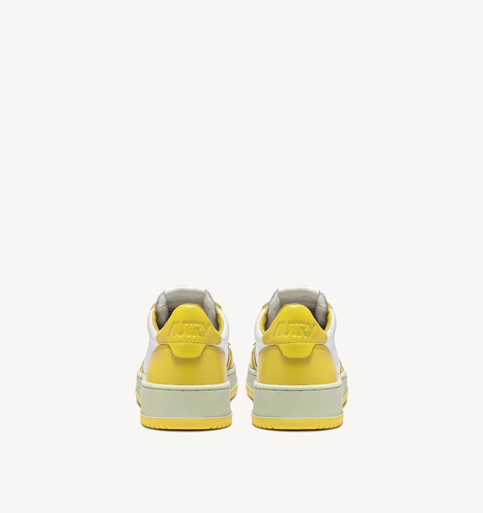 Medalist^AUTRY Two-Tone Medalist Low Sneakers In Leather Color White And Yellow