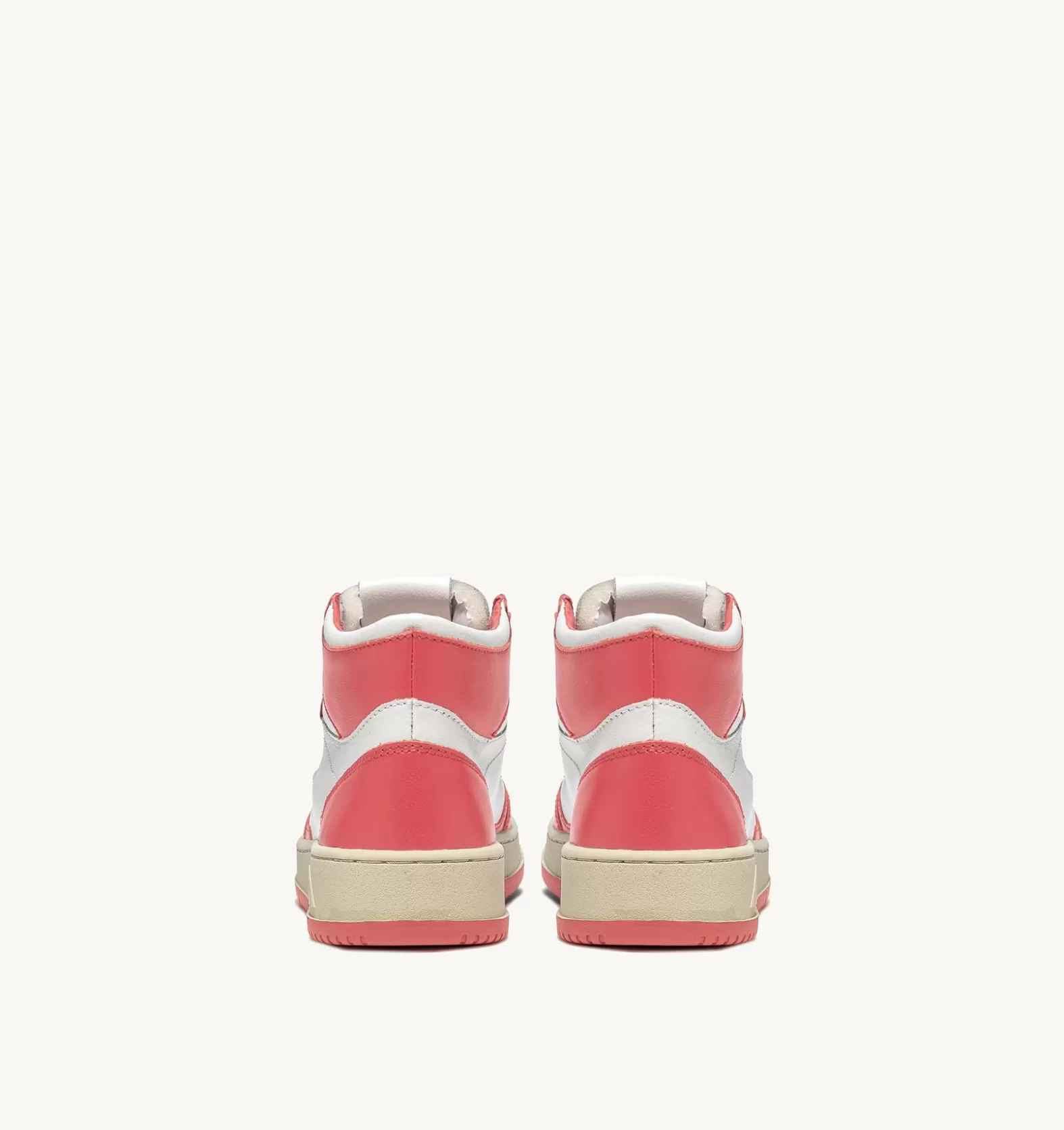 Medalist^AUTRY Two-Tone Medalist Mid Sneakers In Leather Color White And Lobster