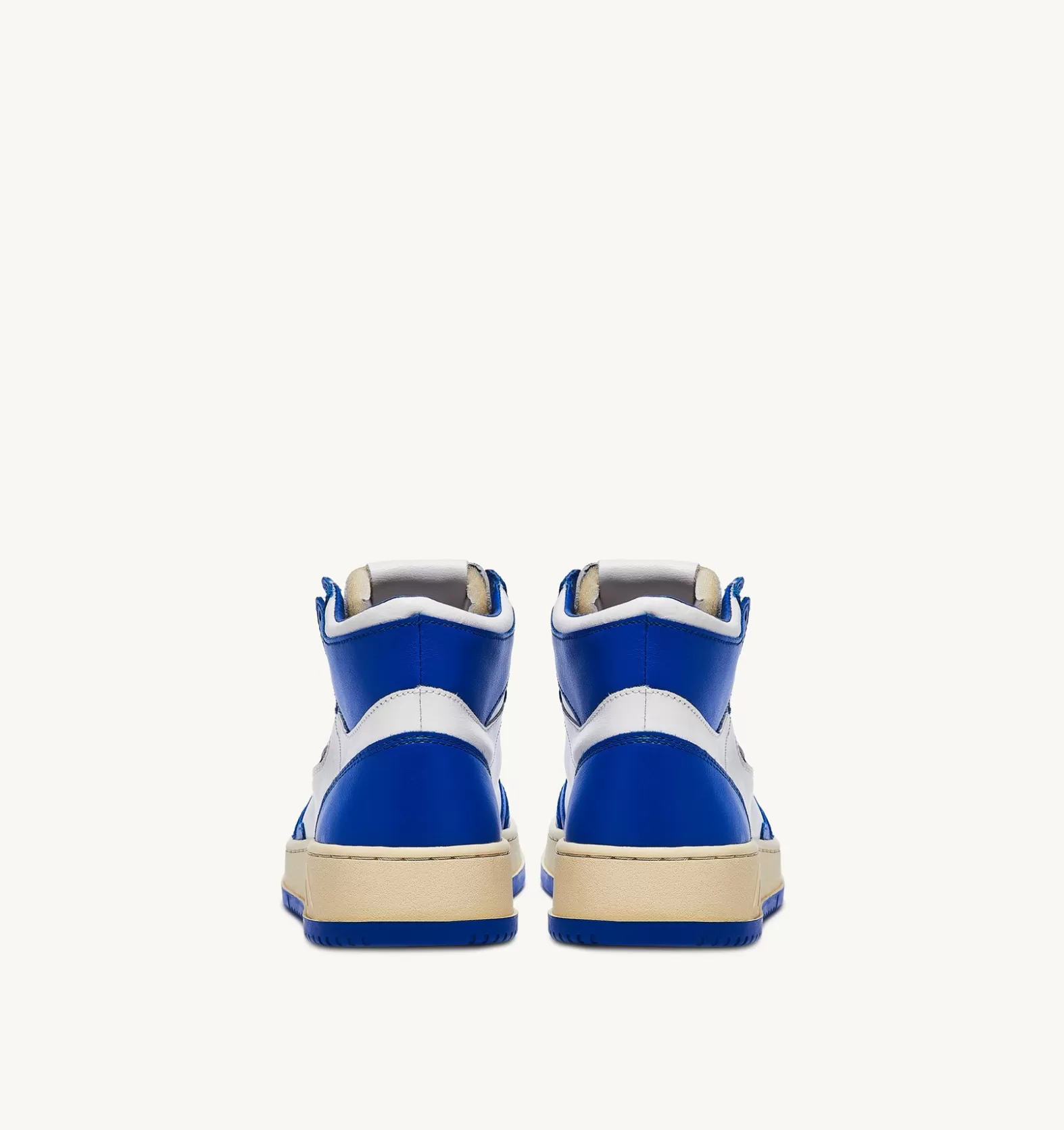 Medalist^AUTRY Two-Tone Medalist Mid Sneakers In Leather Color White And Prince Blue