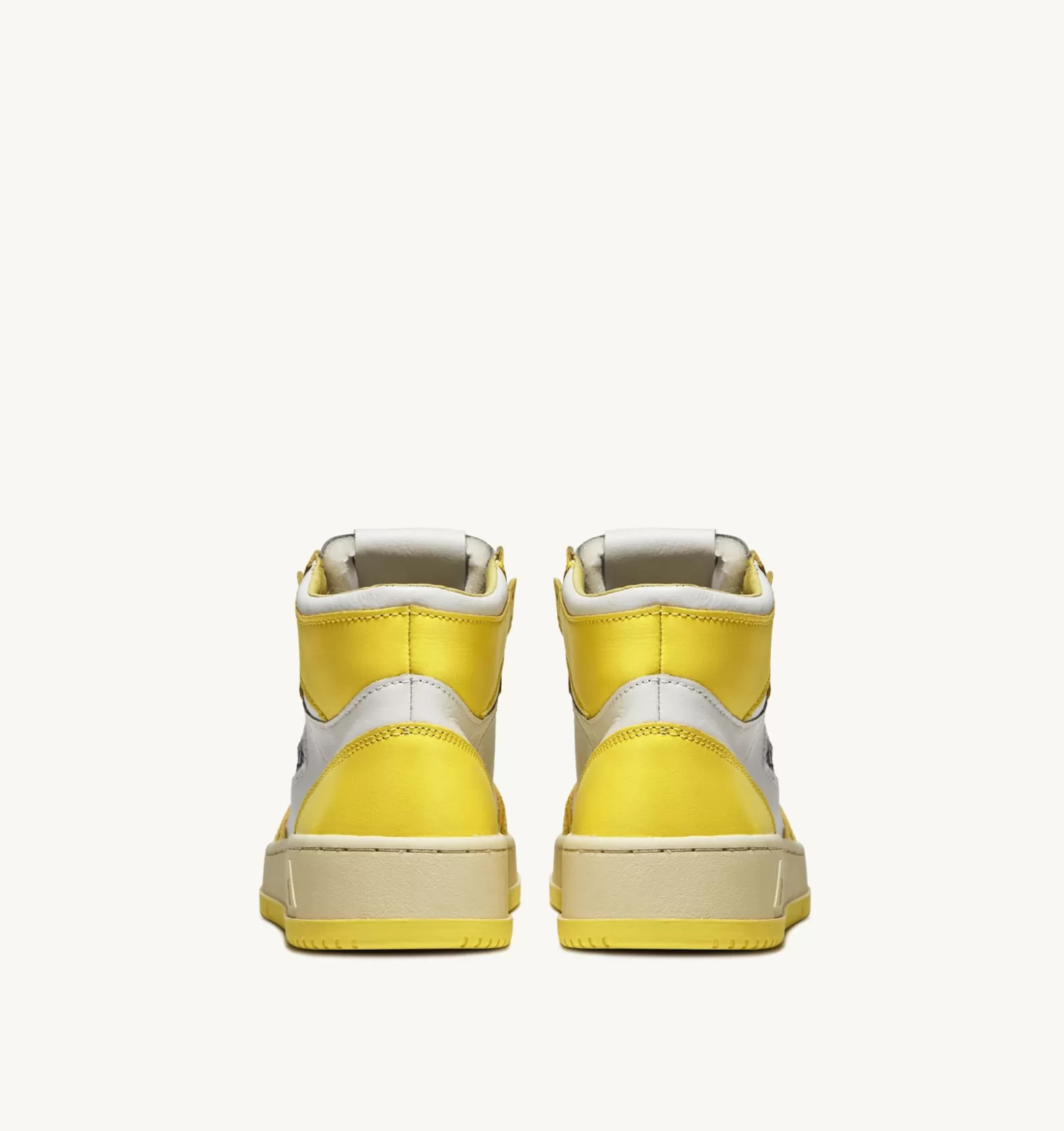 Medalist^AUTRY Two-Tone Medalist Mid Sneakers In Leather Color White And Yellow